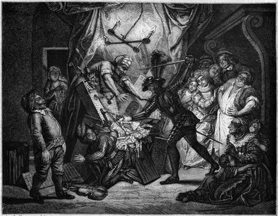 Don Quichotte combat les marionnettes qu