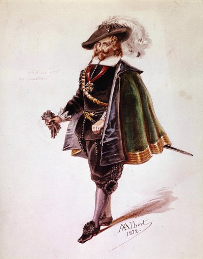 Costume de Don Salluste pour Ruy Blas de Victor Hugo. Dessin d