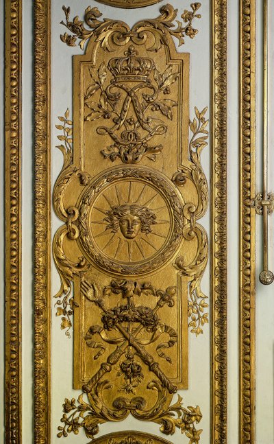 Porte en bois du Salon de Vénus avec soleil et sceptre. XVIIe siècle Versailles, Musée du Château - French School