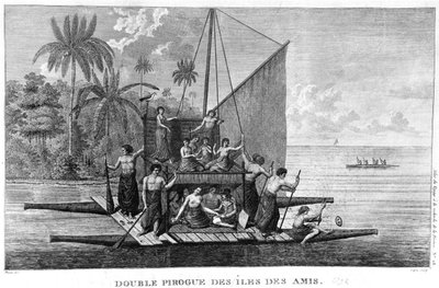 Double pirogue des Îles Amies, illustration de l