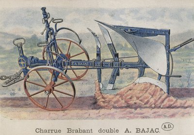 Charrue double Brabant inventée par Antoine Bajac, vers 1900 - French School