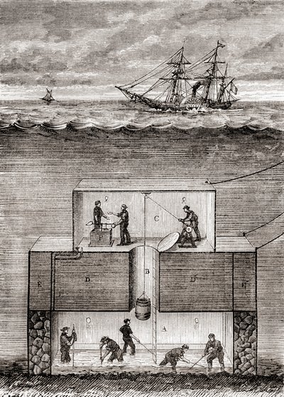 Le bateau sous-marin à vapeur du Dr Antoine Prosper Payerne au XIXe siècle, appelé 