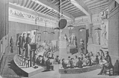 Leçon de dessin à partir de sculpture, Royal Free School of Art - French School