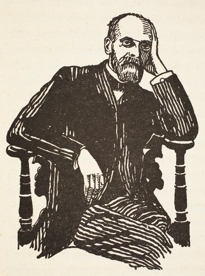 Durkheim, copie par Boris Mestchersky, illustration de Histoire de la Nation Française, Sciences, Volumes I & II, par Gabriel Hanotaux, 1924 - French School