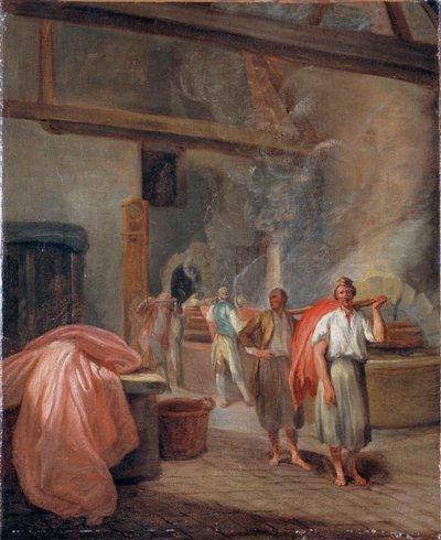 Atelier de teinture aux Gobelins, fabricants de tapisseries français - French School