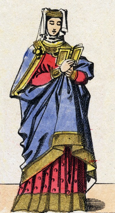 Dynastie capétienne : Portrait de Blanche de Castille. - French School