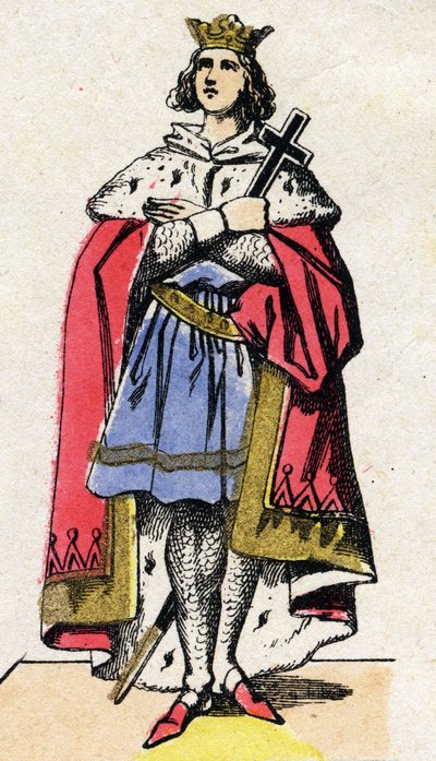 Dynastie des Capétiens : Portrait de Louis IX de France (1214-1270) roi des Francs de 1226 à 1270. Imagerie d