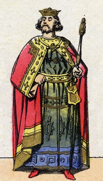 Dynastie capétienne : Portrait de Louis VI le Gros (1081-1137), roi des Francs de 1108 à 1137. Imagerie d