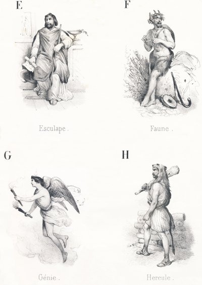 Aesculapius, Fauna, Génie, Hercule - French School