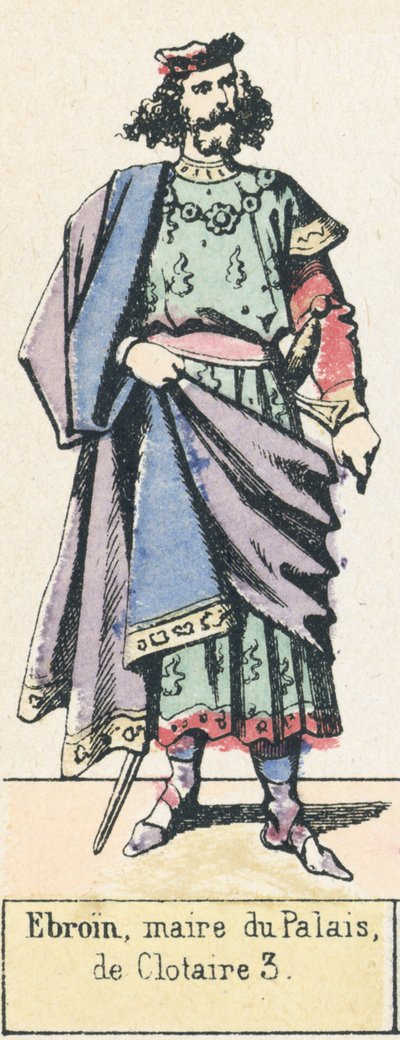 Ebroin, maire du Palais, de Clotaire III - French School