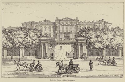 École des Pages, à Saint-Pétersbourg (gravure) - French School