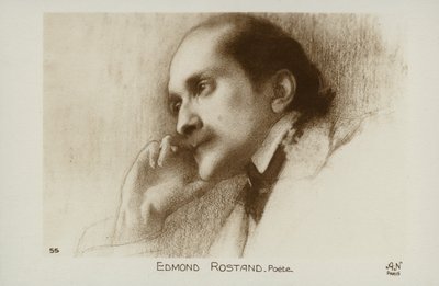 Edmond Rostand (1868-1918), poète et dramaturge français (lithographie) - French School