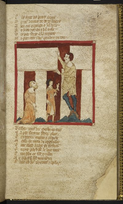 Egerton MS 3028 f.30r, Stonehenge est construit avec l