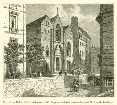 Église Saint-Landry vers 1810 - French School
