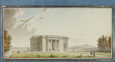 Élévation perspective du pavillon de Mme. Du Barry - French School