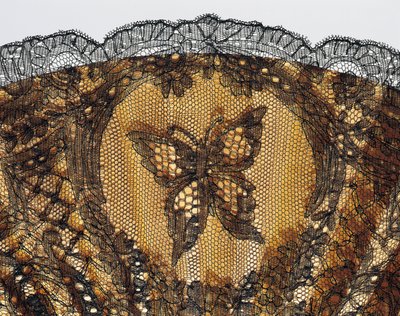 Papillon brodé, détail d