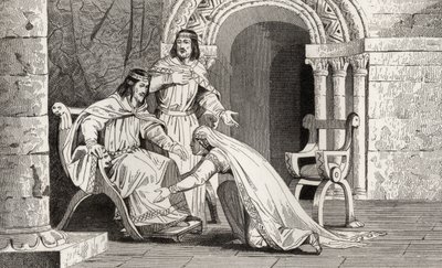 Emme embrasse le genou de son mari Raoul (d.936) en reconnaissance de sa souveraineté, de 