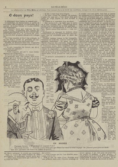 En soirée. Illustration pour Le Pêle-Mêle - French School