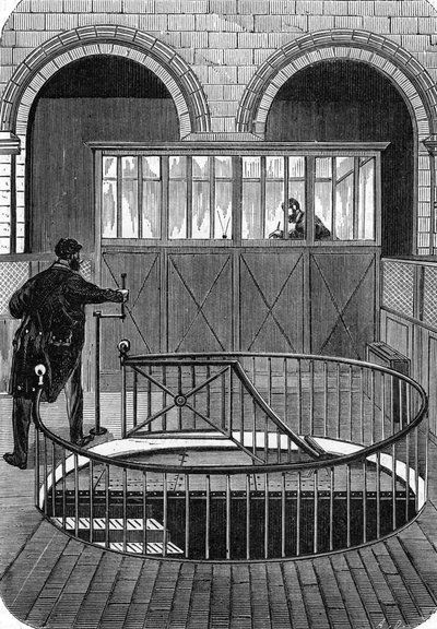 Entrée des caves du trésor de la Banque de France à Paris au XIXe siècle (gravure) - French School