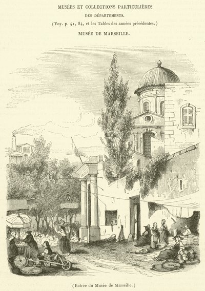 Entree du Musee de Marseille (engraving) - French School