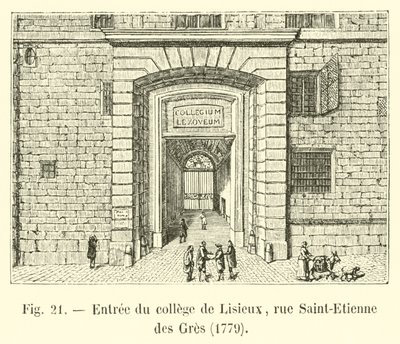 Entrée du collège de Lisieux, rue Saint-Étienne des Grès, 1779 - French School