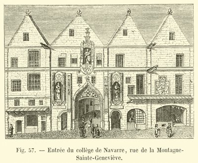Entrée du collège de Navarre, rue de la Montagne-Sainte-Geneviève - French School