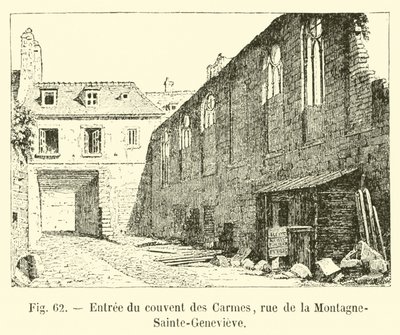 Entrée du couvent des Carmes, rue de la Montagne-Sainte-Geneviève - French School