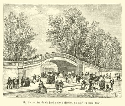 Entrée du jardin des Tuileries, du côté du quai, 1858 - French School