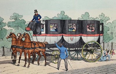 Entreprise Generale des Omnibus, gravé par Delpech, Paris - French School