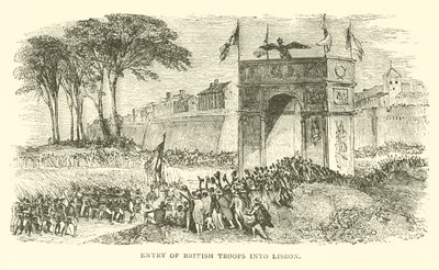 Entrée des troupes britanniques à Lisbonne (gravure) - French School