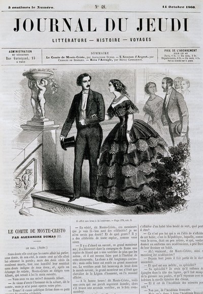 Épisode de la série de romans Le Comte de Monte Cristo - dans "Le Journal du Jeudi" du 14/10/1860 - French School