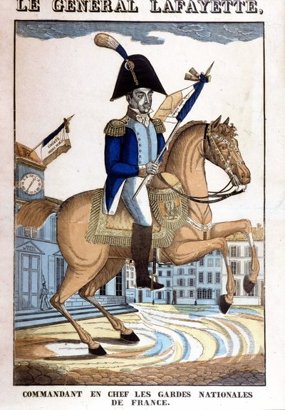 Portrait équestre du général La Fayette, commandant en chef de la Garde nationale de France - French School