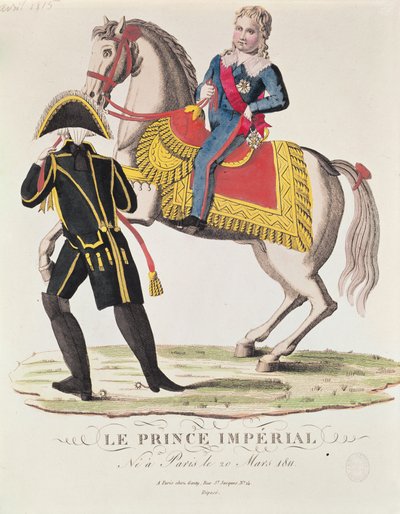 Portrait équestre de Napoléon II (1811-32) Roi de Rome, avril 1815 - French School