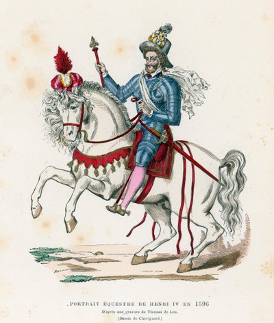 Portrait équestre du roi Henri IV de France en 1596 - French School