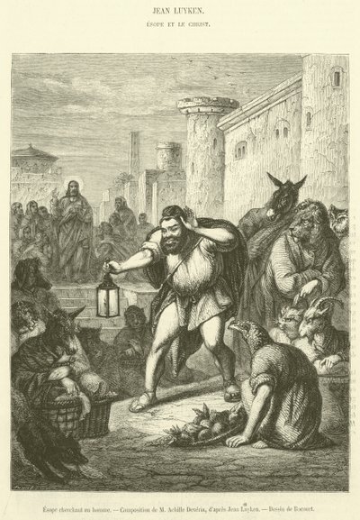 Ésope cherchant un homme - French School