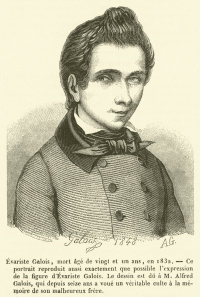 Evariste Galois, mort age de vingt et un ans, en 1832 - French School