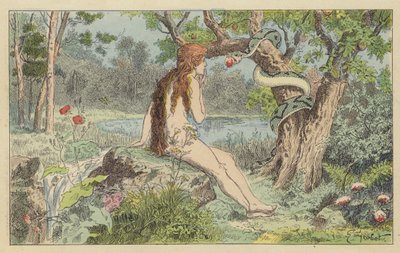 Ève tentée par le Serpent - French School