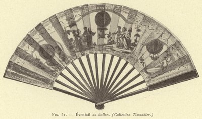 Éventail au ballon, (Collection Tissandier) - French School