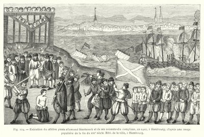Exécution du célèbre pirate allemand Stoerteneck et de ses soixante-dix complices, en 1402, à Hambourg; d