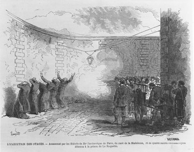 Exécution de Georges Darboy, 24 mars 1871 (gravure) - French School