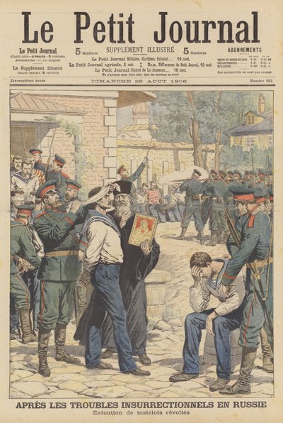 Exécution de marins russes qui se sont mutinés en août 1906 - French School