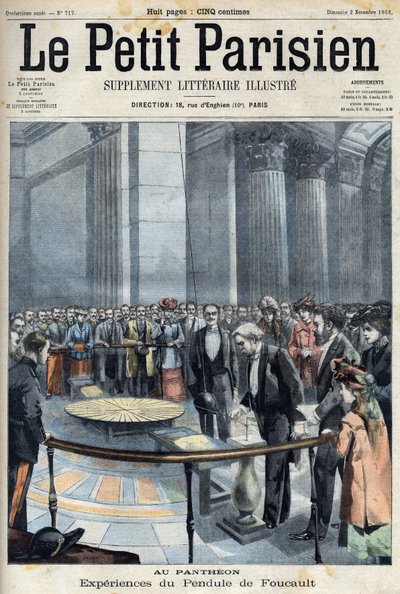 Expérience du pendule de Foucault au Panthéon avec Joseph Chaumié (1849-1919), homme politique français, ministre de l