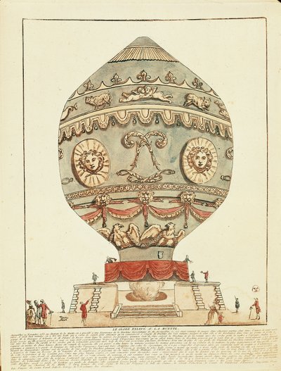 Expérience des frères Montgolfier avec un ballon à air chaud au château de La Muette, 21 novembre - French School