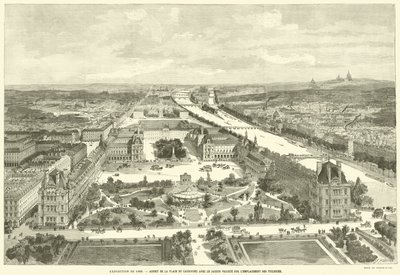 Exposition de 1889, Aspect de la Place du Carrousel avec le Jardin Projeté sur L