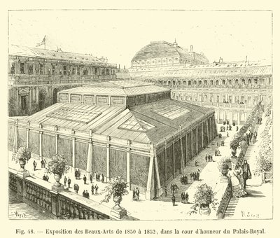 Exposition des Beaux-Arts de 1850 à 1852, dans la cour d