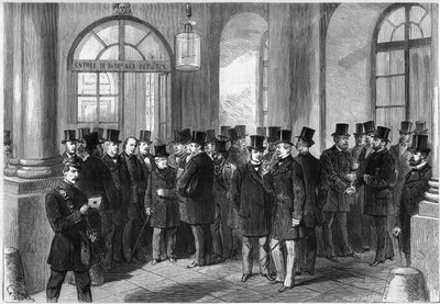 Prolongation du mandat présidentiel du maréchal de Mac-Mahon, établissement du septennat en France, novembre 1873 : vue de la porte d