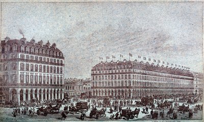 Vue extérieure des grands magasins du Louvre - French School