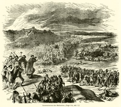 Extermination des Madianites (gravure) - French School