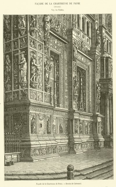 Façade de la Chartreuse de Pavie - French School