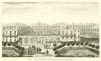 Façade du Palais-Royal, côté du jardin, sous Louis XV, d